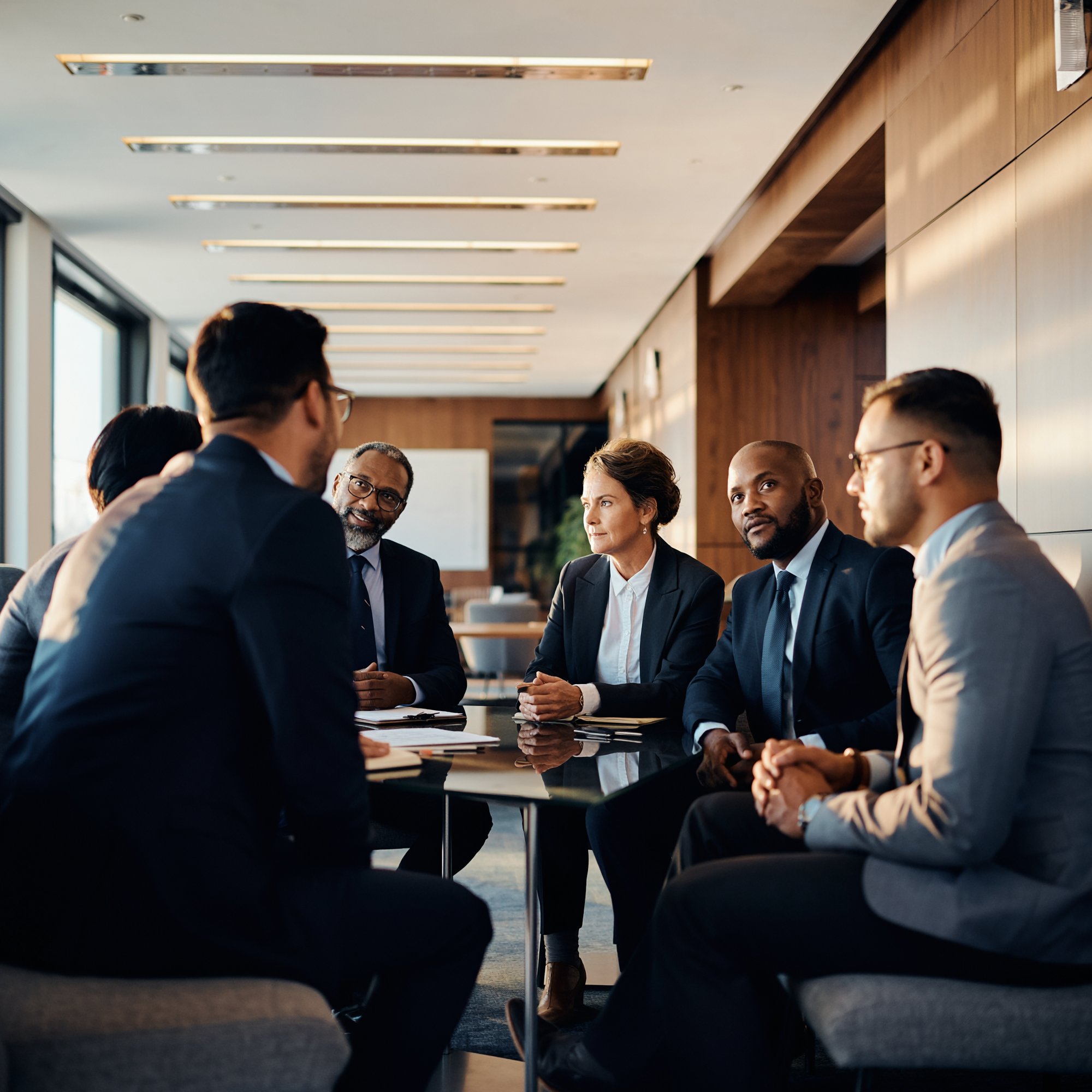 Firefly_“High-quality corporate photo of Registered Investment Advisors in discussion with cl 7428