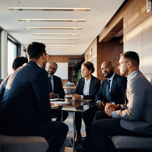 Firefly_“High-quality corporate photo of Registered Investment Advisors in discussion with cl 7428