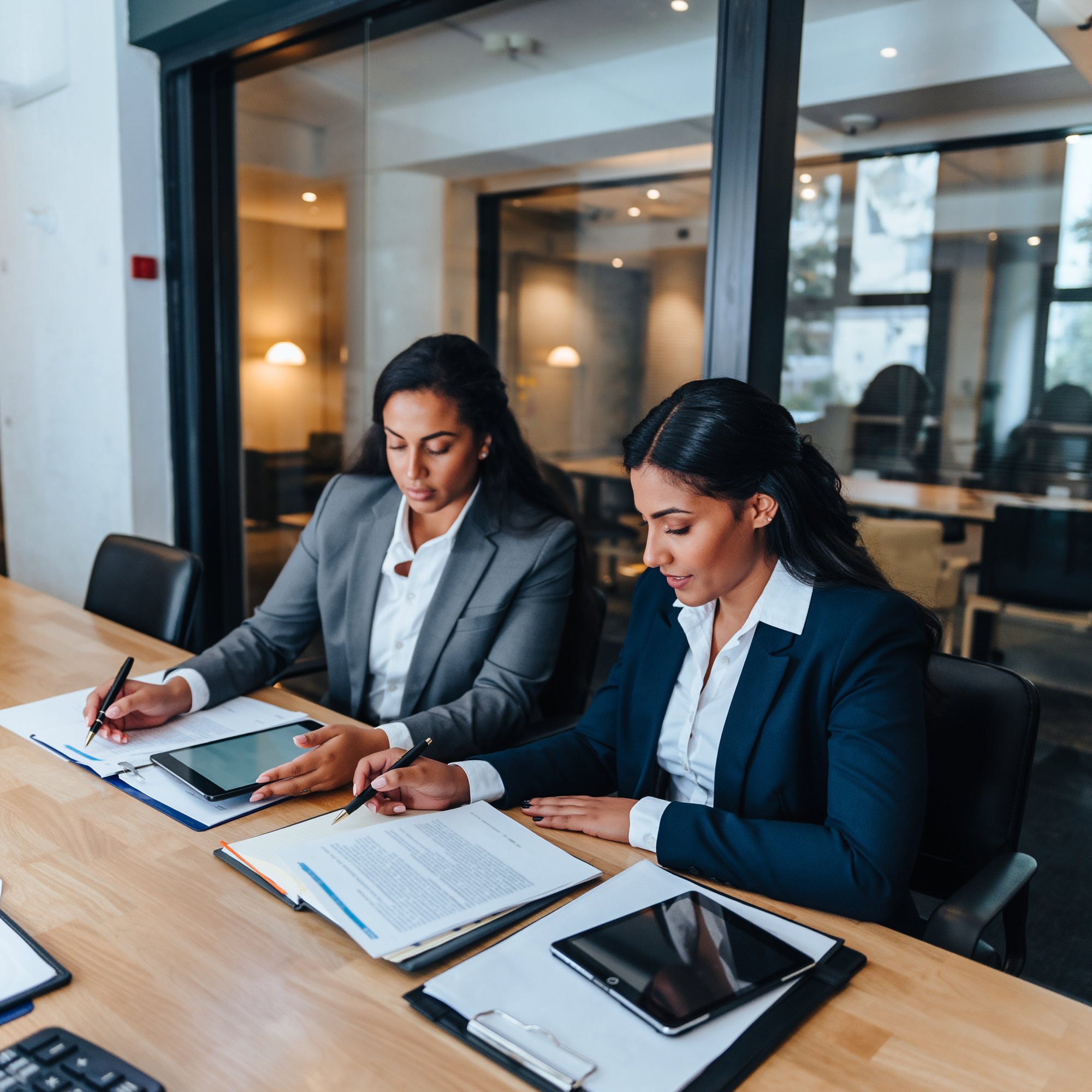Firefly_“Professional corporate photo of supervisory advisors reviewing compliance documents  849972