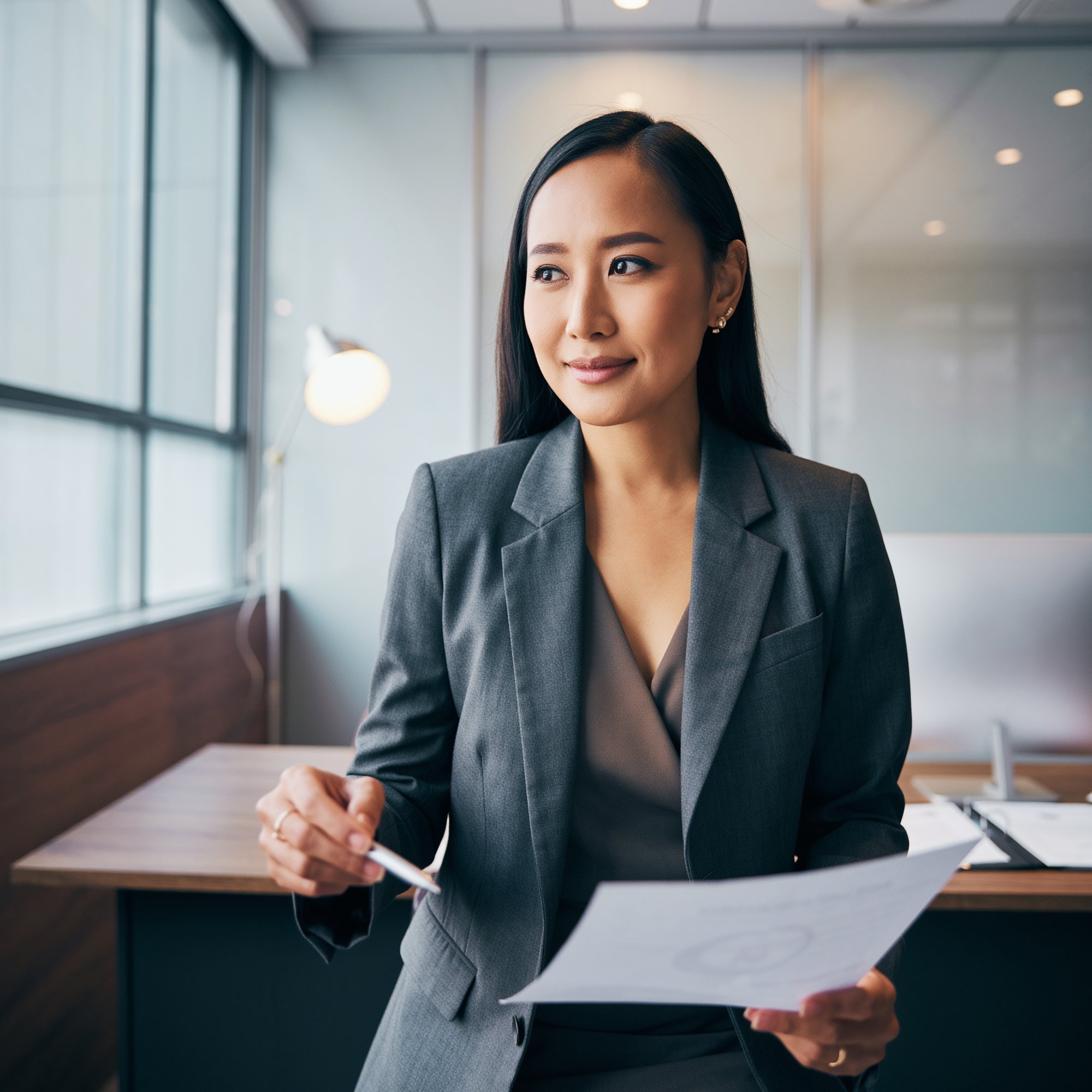 Firefly_“Professional portrait-style photo of a solo financial advisor working confidently in 7428