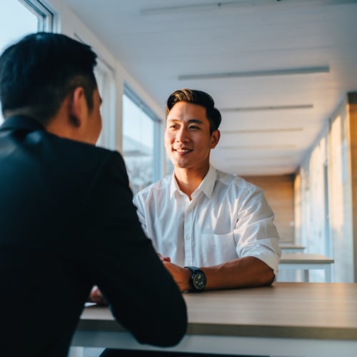 Firefly_“Realistic corporate photo of an independent financial advisor meeting one-on-one wit 964892